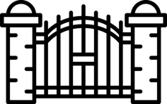 Cemetery Gates Outline Svg Vector, Free Vectors File